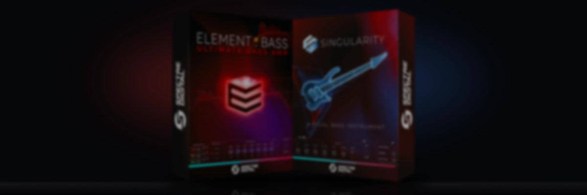 Dark stage backdrop with soft lit bass plugin boxes